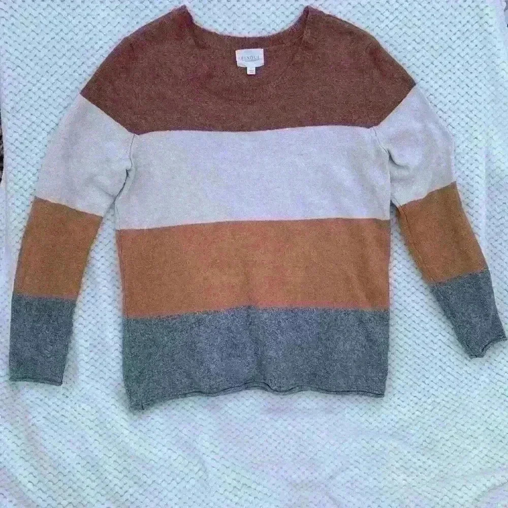 Pinque striped Crew Neck Striped Pullover Sweater SZ L multicolor fall